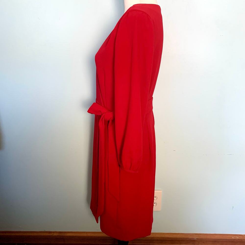 J. Crew Crepe Wrap Dress in Festive Red Size 4 - Picture 6 of 9